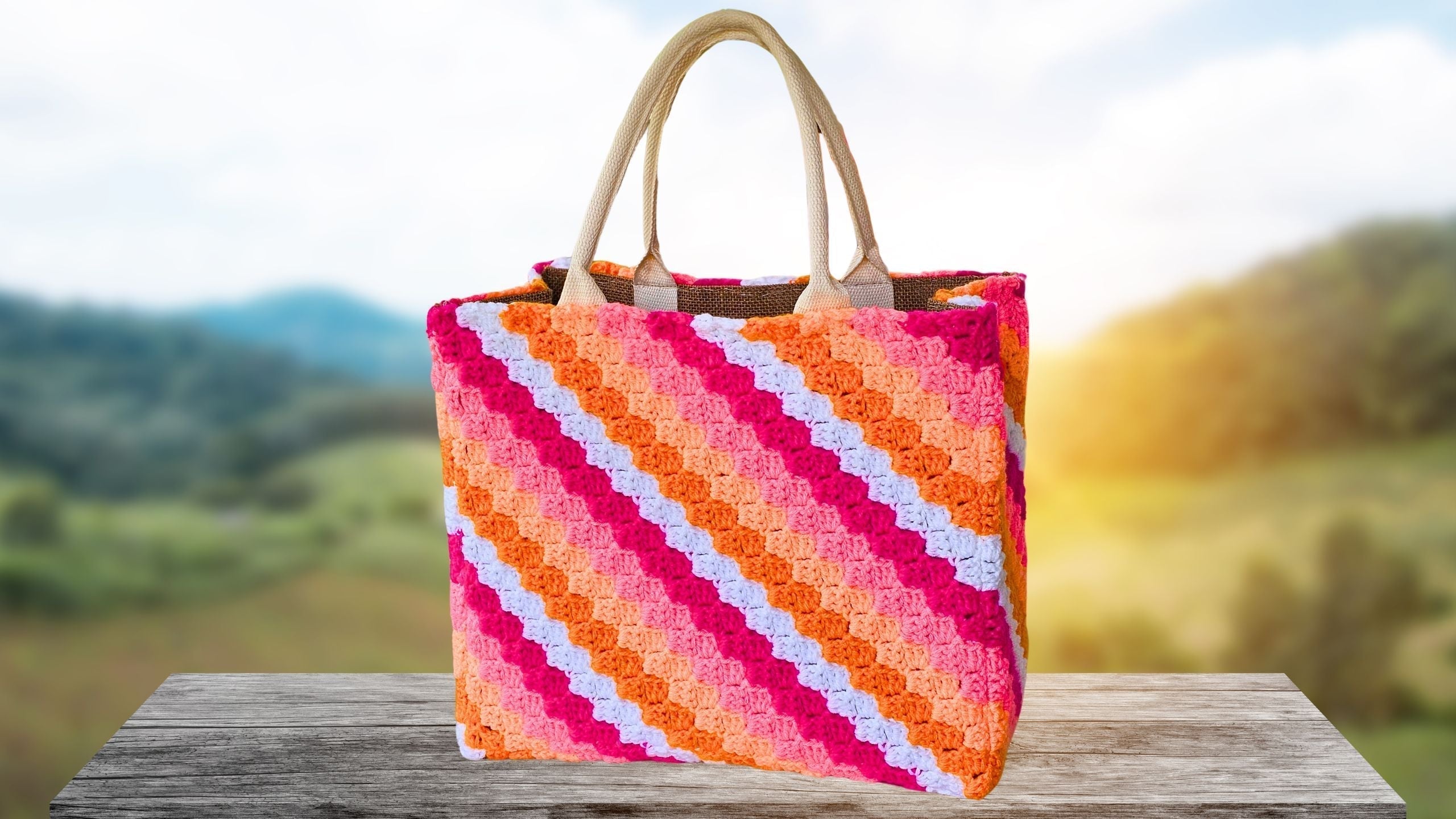 C2C Crochet Tote Bag Cover: Easy DIY Dollar Store Makeover!