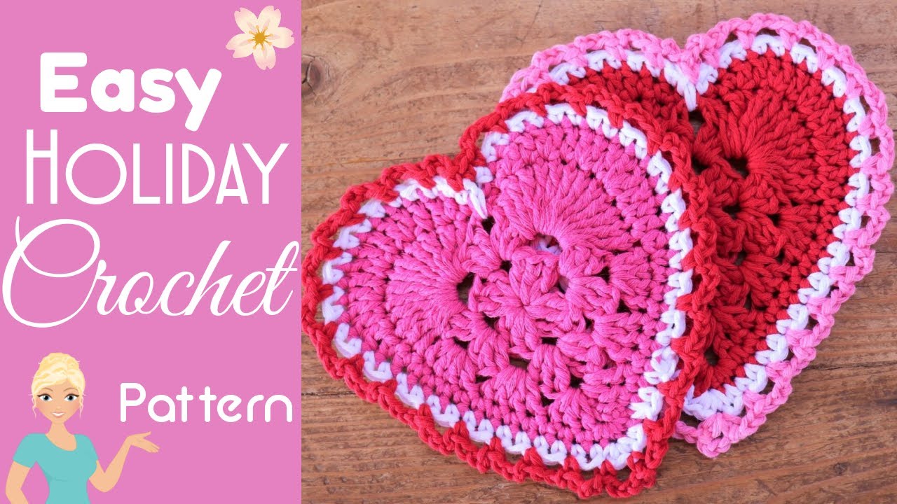 Granny Square Heart Coaster Crochet Pattern 2025 | Easy DIY Coasters!