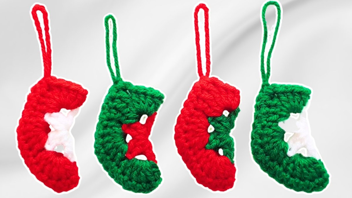 Easy Crochet Stocking Ornaments for Christmas– Perfect for Beginners!