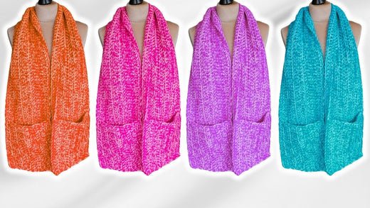 Easy Crochet Pocket Scarf: Quick Beginner Project with Free Tutorial - Secret Yarnery