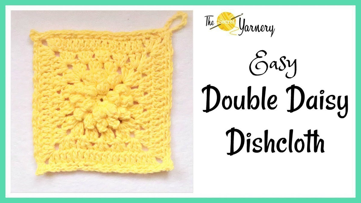 Easy Double Daisy Dishcloth
