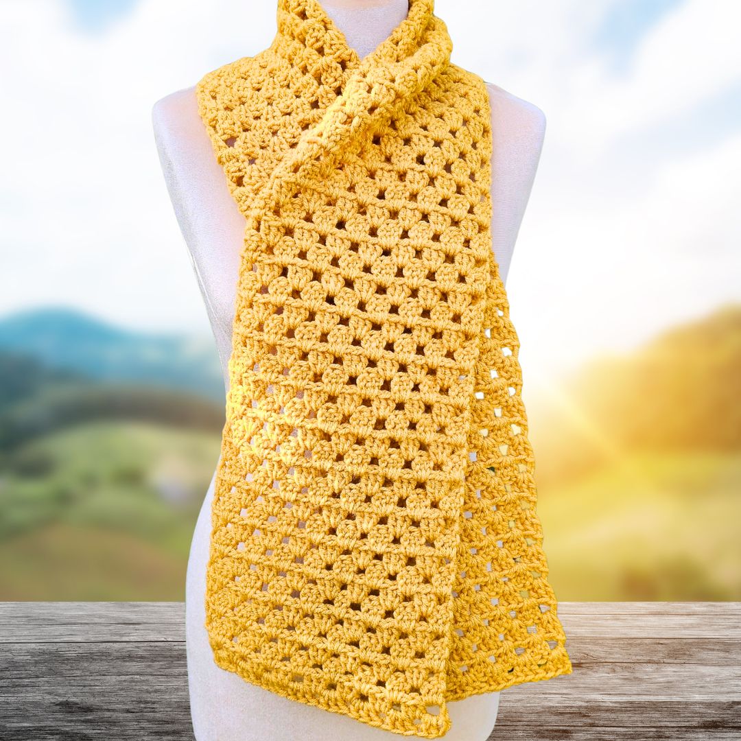 Easiest Granny Stitch Crochet Scarf for Beginners