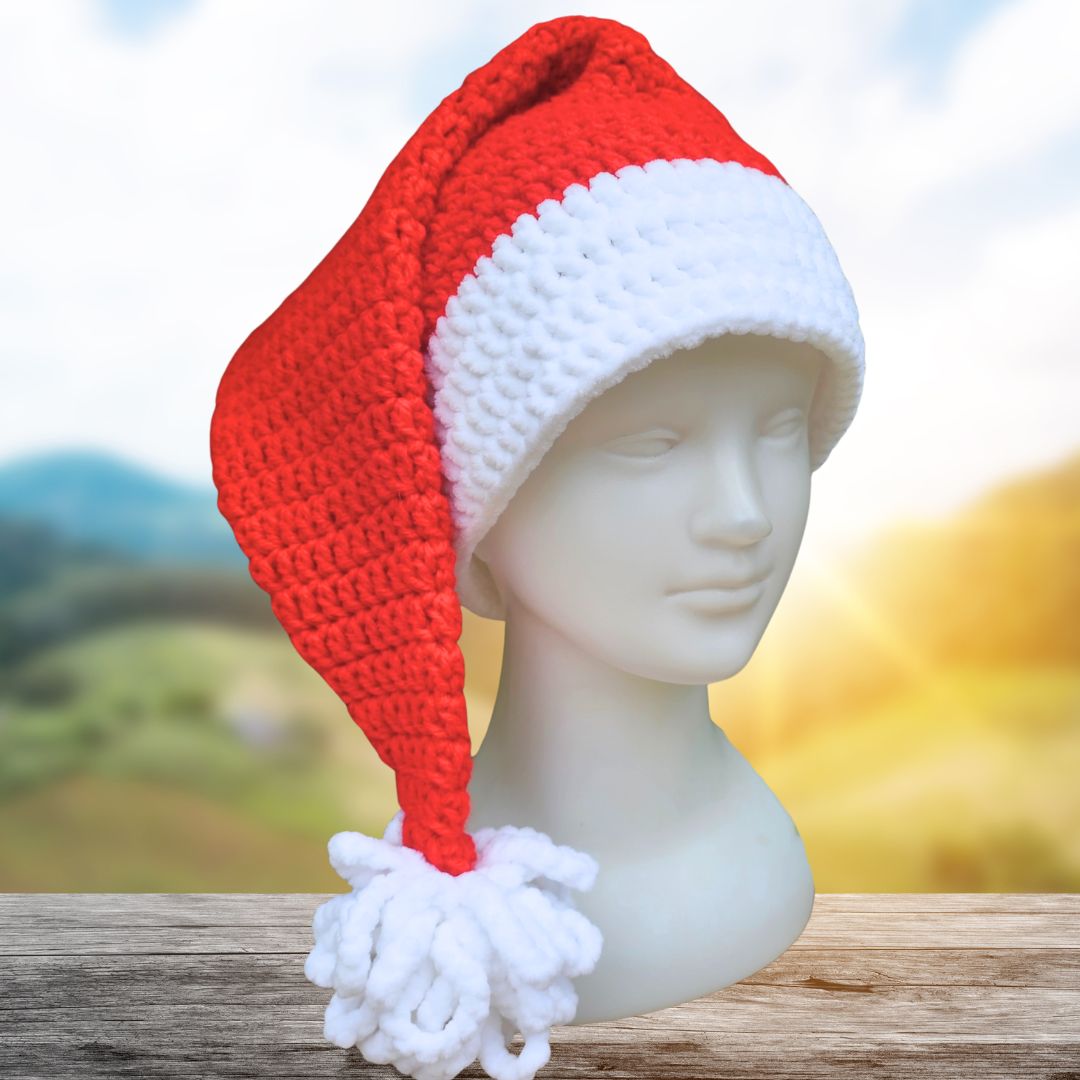 Easy DIY Crochet Santa Hat Pattern - All Sizes!