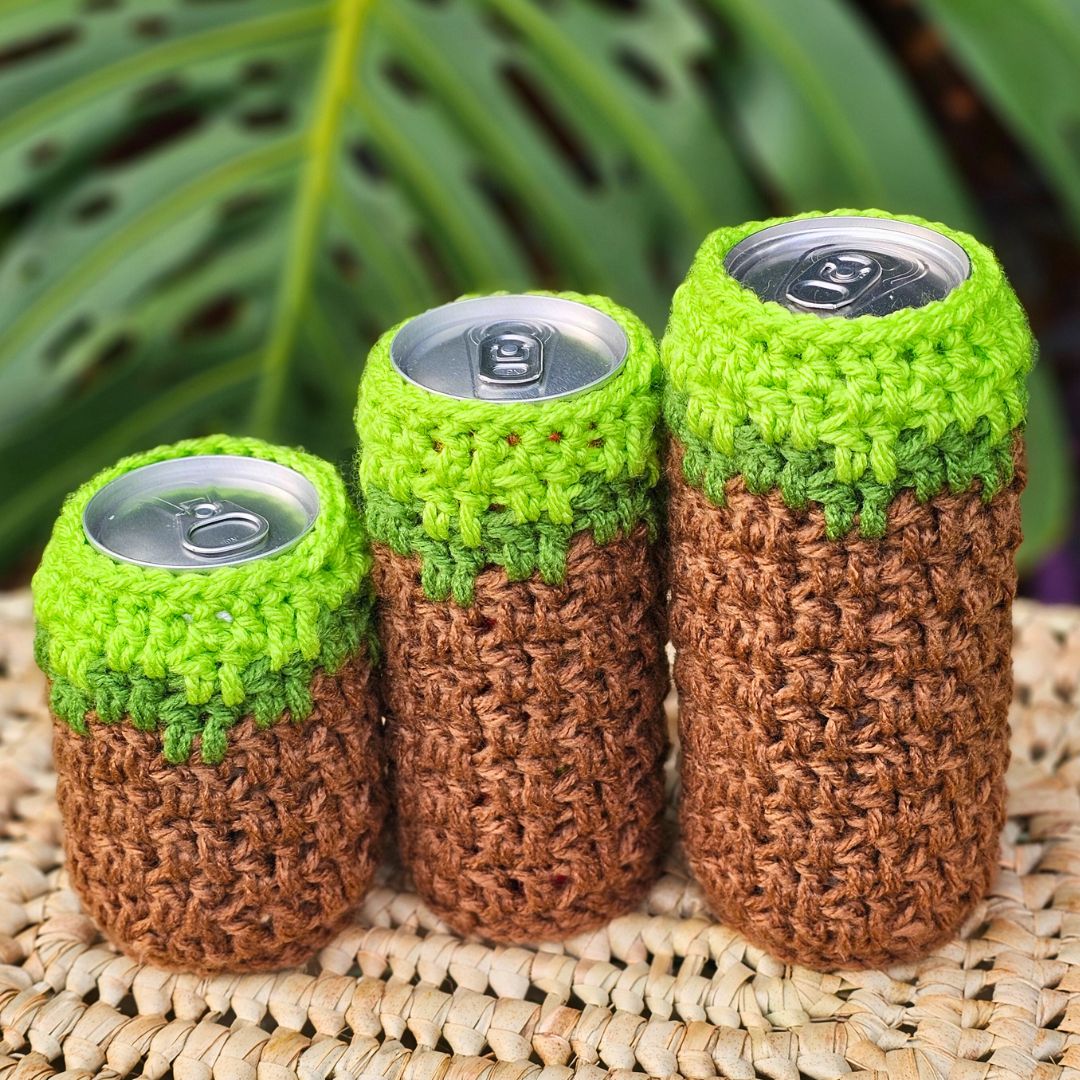 Easy Minecraft Grass Block Can Cozy - Fun Summer Crochet