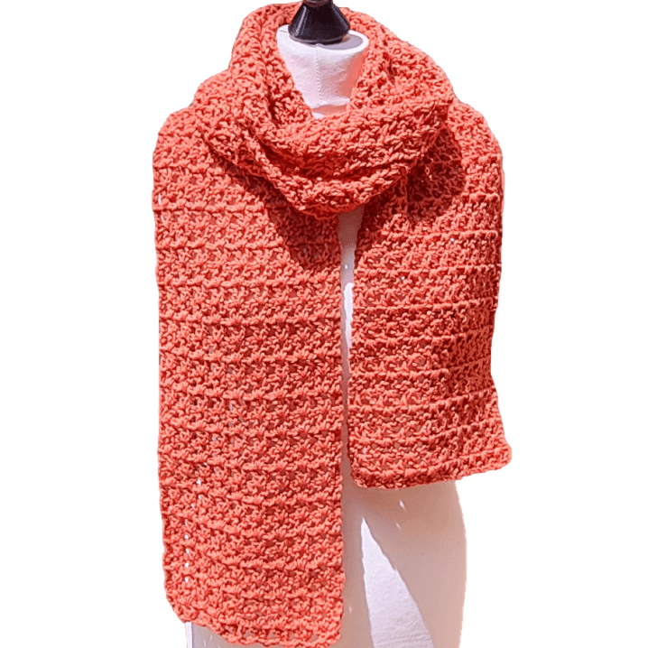 Easy V-Stitch Scarf - Easy to Follow Written Crochet Pattern - The Secret Yarnery