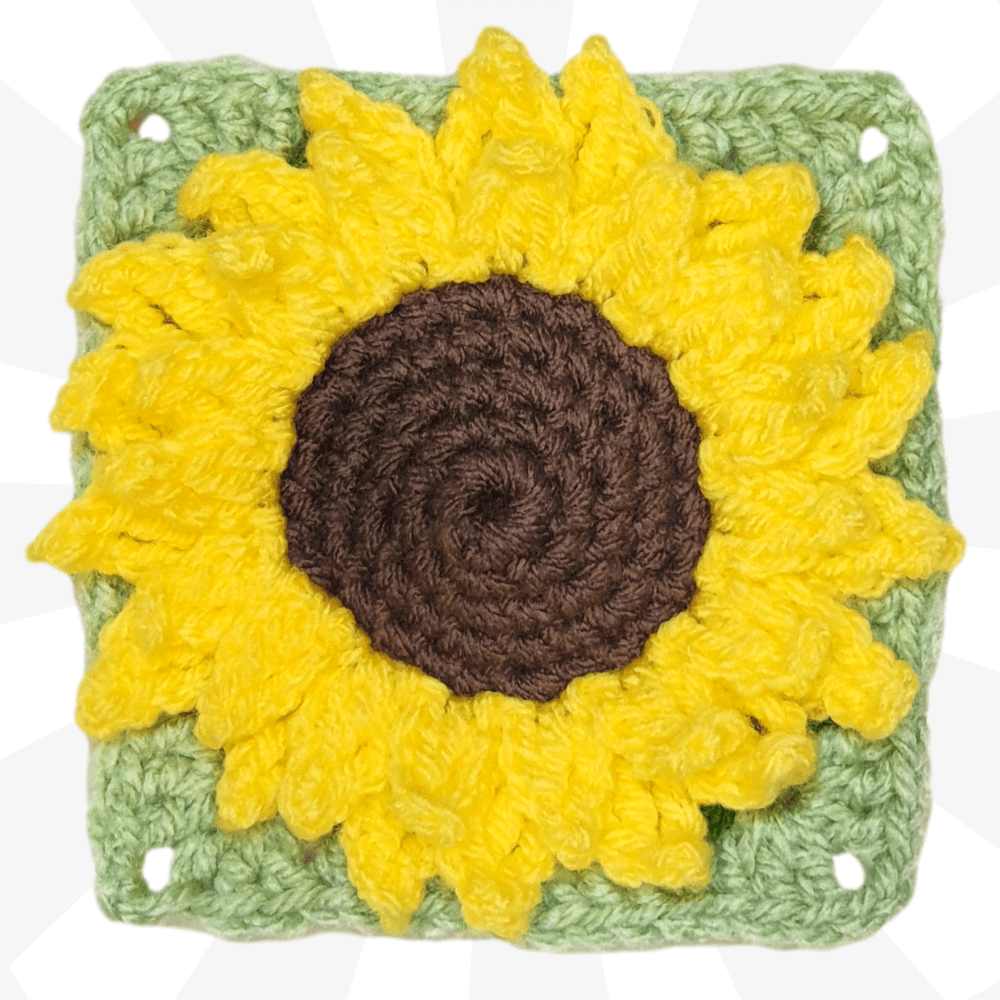 3D Crochet Sunflower Granny Square - BloomScape CAL 2023