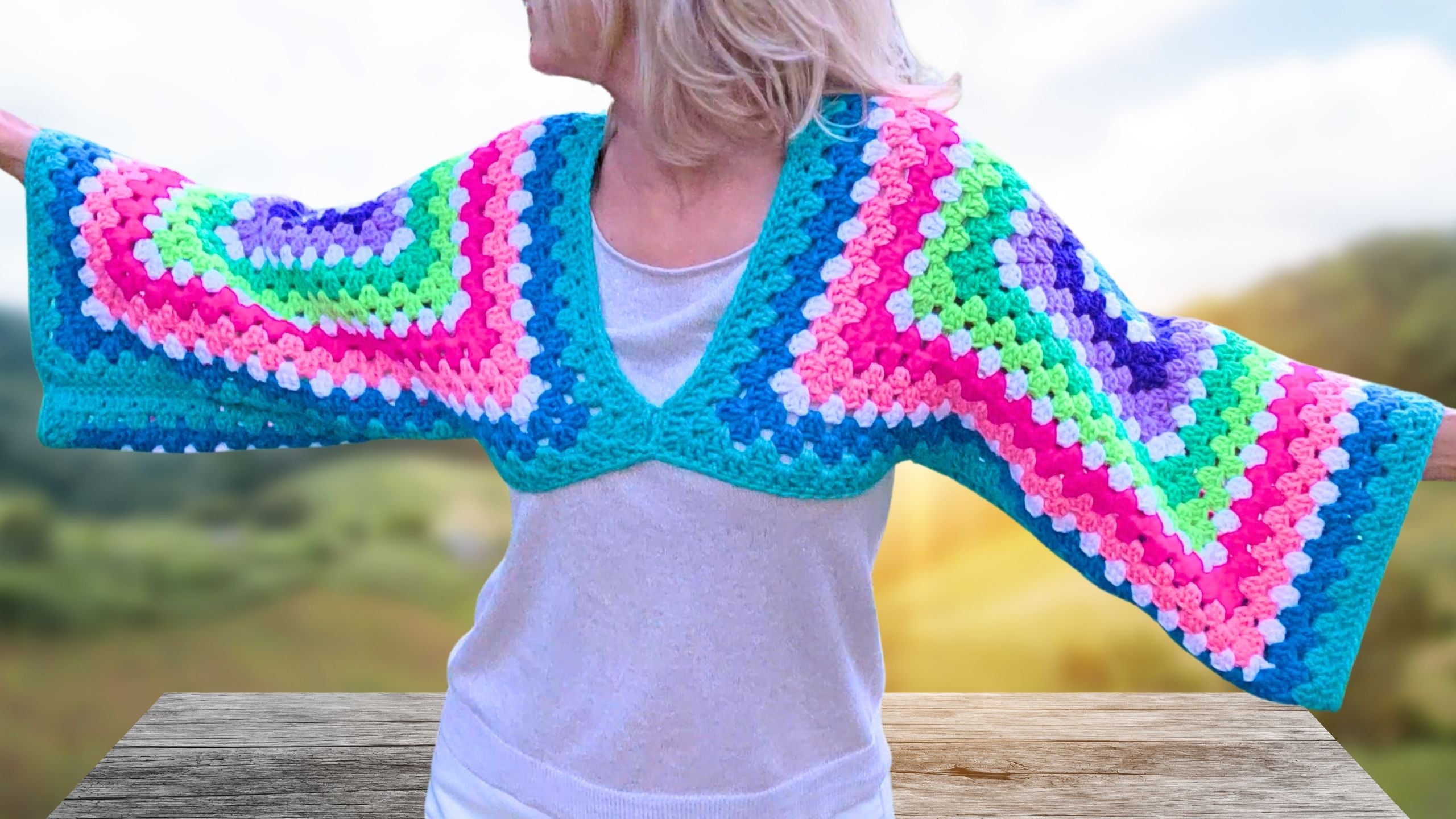 Granny Square Sweater With Just Two Squares (Fast and Easy)