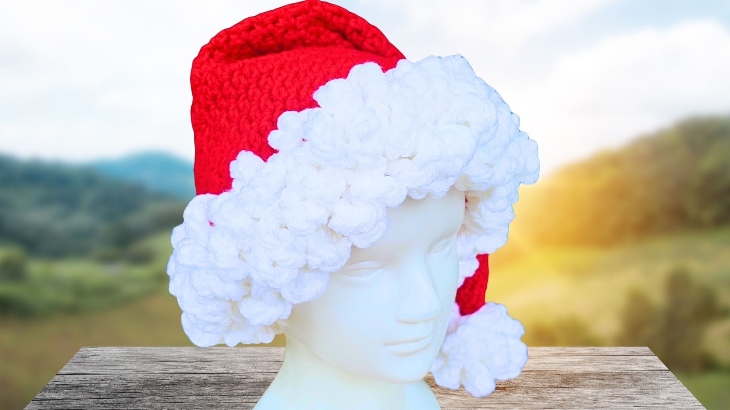Easy Deluxe Crochet Santa Hat With Simple Acrylic Yarn