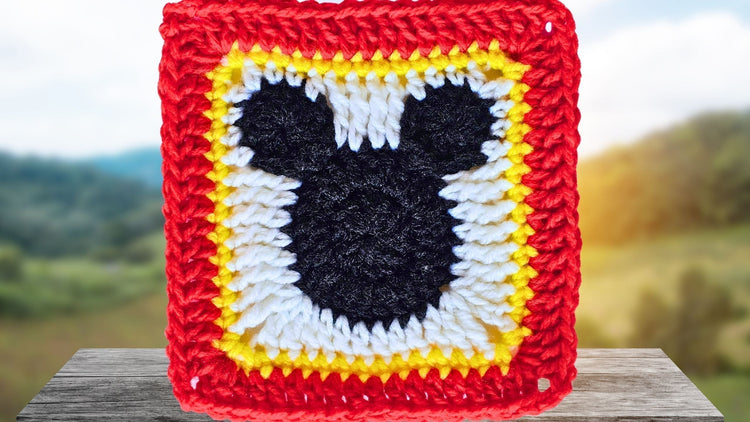Easiest-Mickey-Mouse-Granny-Square-Step-by-Step-Pattern Secret Yarnery