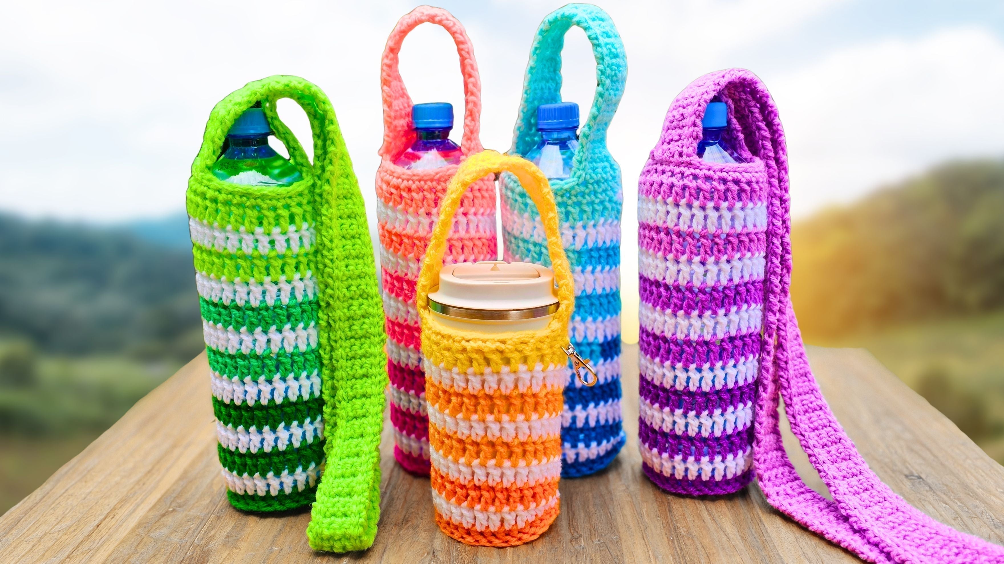 How to Crochet a Water Bottle Bag (Easy Beginner Pattern)