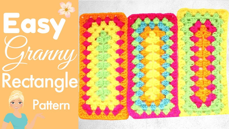How-to-Crochet-a-Granny-Rectangle-ELONGATED-GRANNY-SQUARE Secret Yarnery