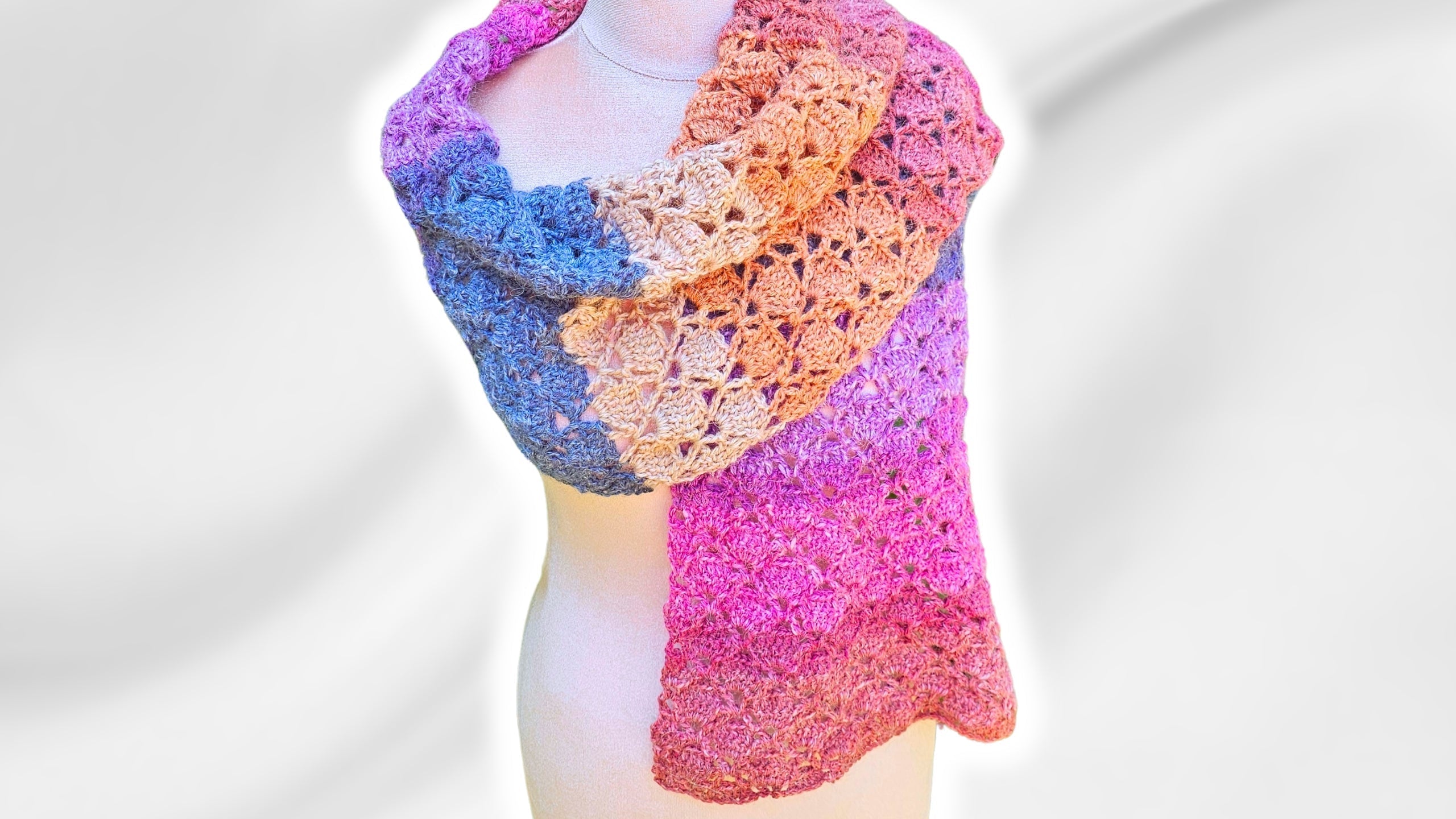 How to Crochet a Beginner Friendly Diamond Cupcake Scarf Step by Step