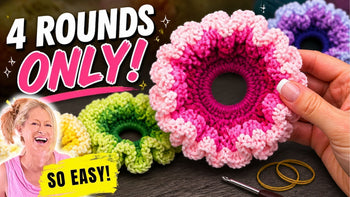 Easy Ruffle Crochet Hair Scrunchie Pattern with Scrap Yarn Secret Yarnery