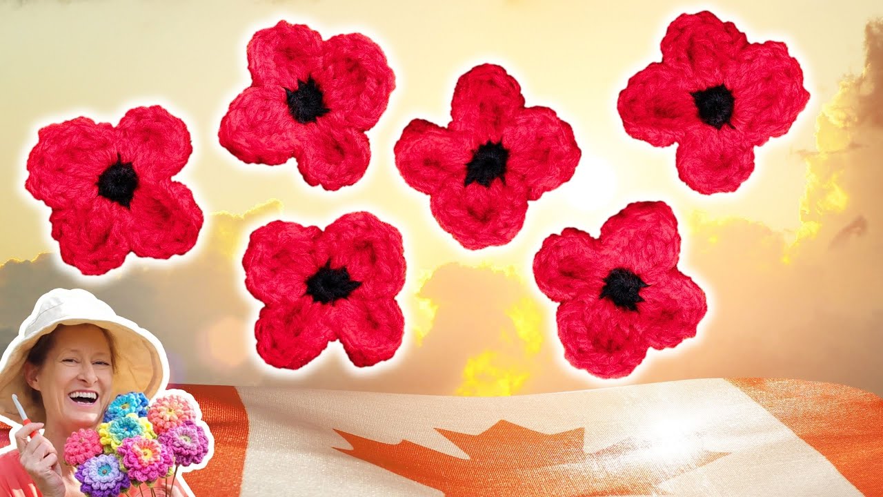 Easy Crochet Poppy Flower Brooch Pattern for Beginners – Simple Steps!