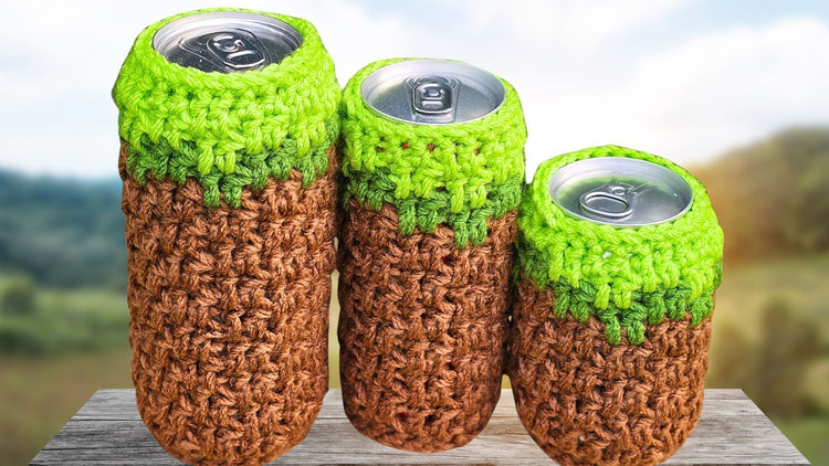 How-to-Crochet-a-Minecraft-Block-Can-Cozy-Step-by-Step Secret Yarnery