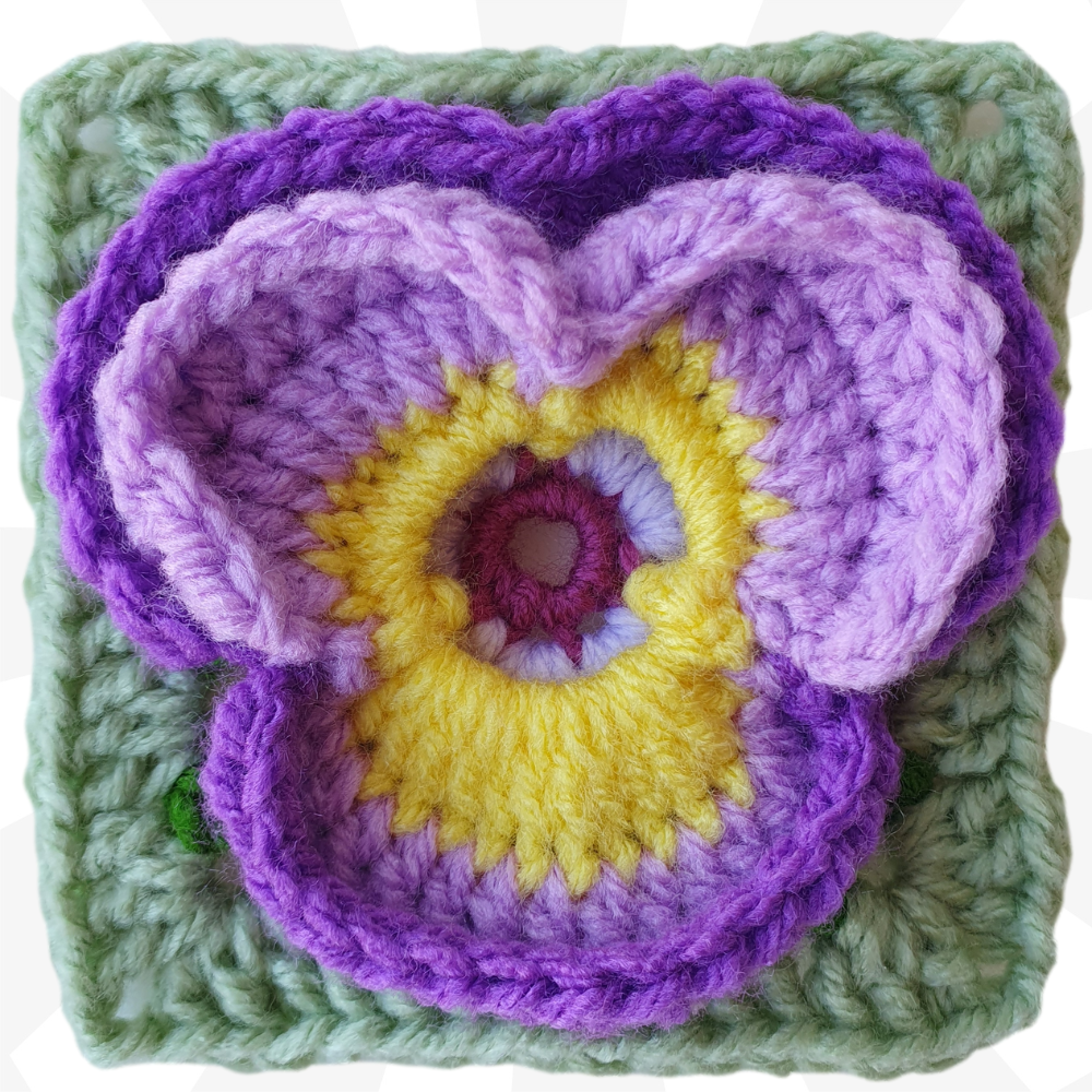 How to Crochet a Pansy Flower Granny Square – Easy Step-by-Step Guide!