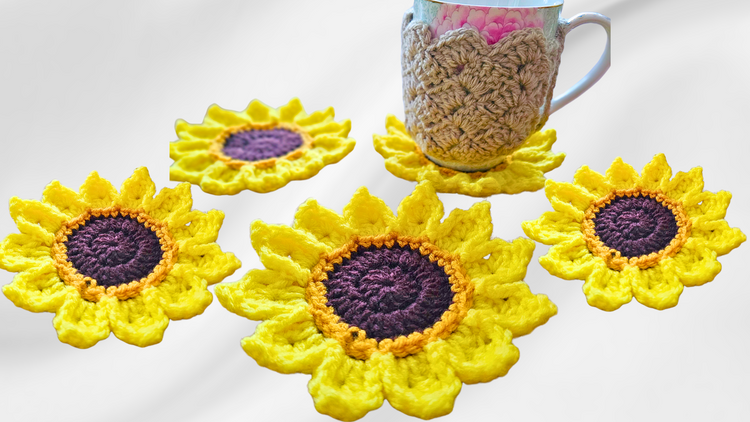 How-to-Crochet-Easy-Sunflower-Coasters-Beginner-Friendly-Guide-2025 Secret Yarnery