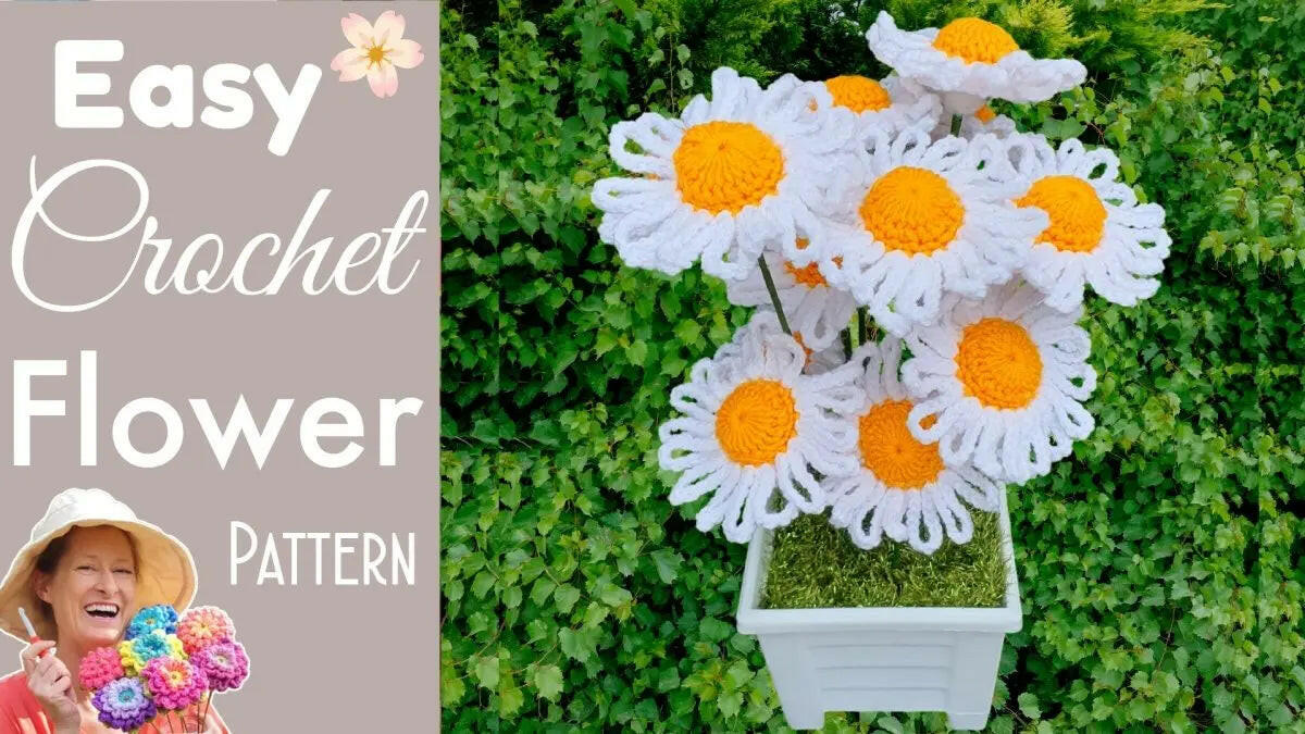 Craft Your Own Adorable Crochet Daisy Plant Pot!