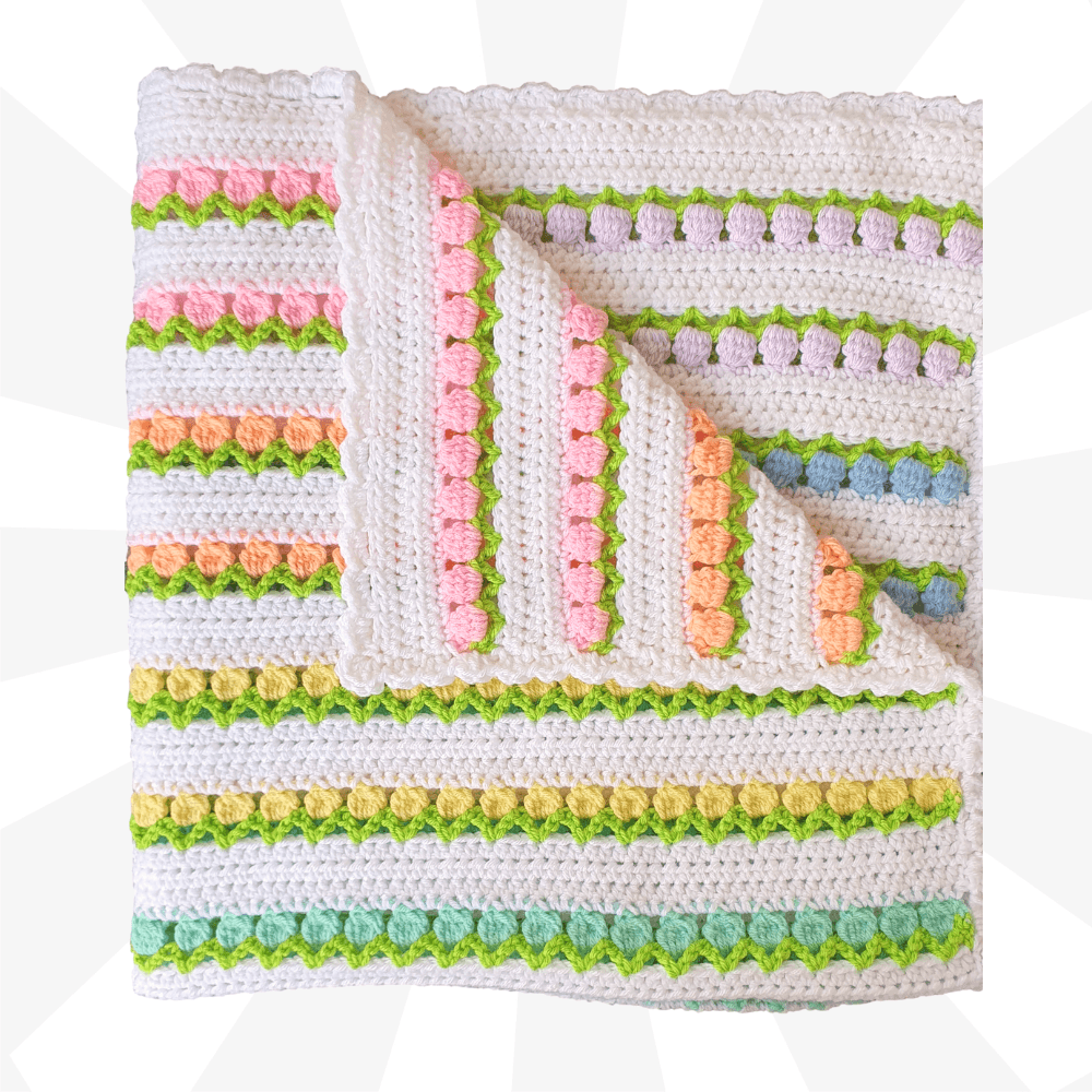 Amazing Crochet Tulip Stitch Blanket with Shell Border!