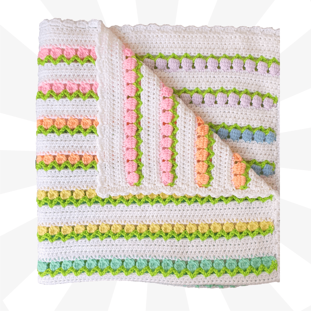 Amazing Crochet Tulip Stitch Blanket with Shell Border! - The Secret Yarnery
