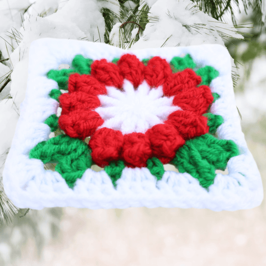 Christmas Crochet Flower Granny Square Pattern - Secret Yarnery