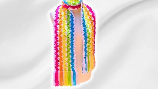 Crochet Speedy Granny Ruth Rainbow Scarf: Quick and Easy Pattern! - Secret Yarnery