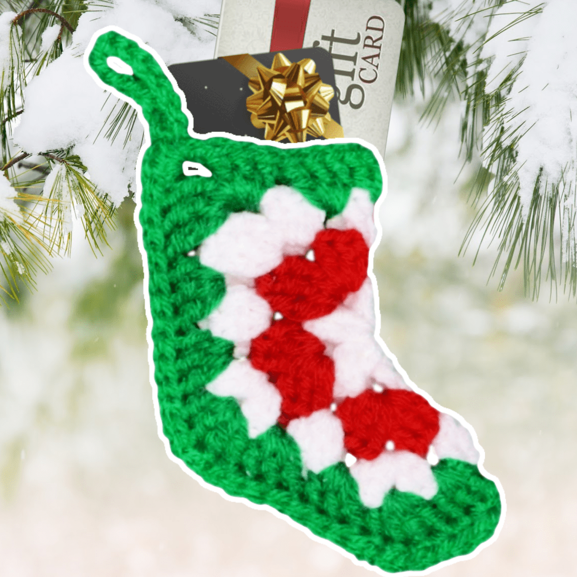 Easiest Christmas Crochet Gift Card Holder Stocking! - The Secret Yarnery
