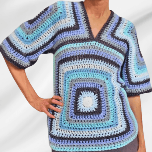 Easy 4 Granny Square Sweater: Easy Crochet Sweater for Beginners - Secret Yarnery