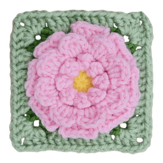 EASY Crochet Flower Granny Square - Single Zinnia BloomScape CAL 11 - Secret Yarnery