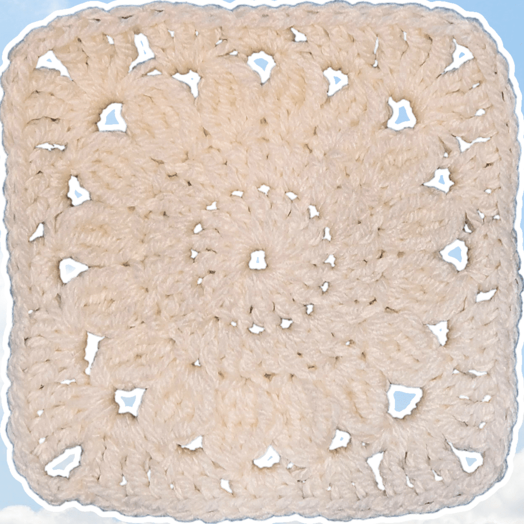 Easy One-Color Sunflower Granny Square Crochet Pattern for Beginners!