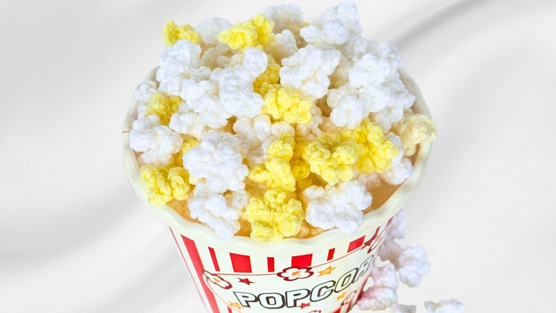 How to Crochet Popcorn - Step-by-Step Guide for Fun 3D Fake Popcorn - Secret Yarnery