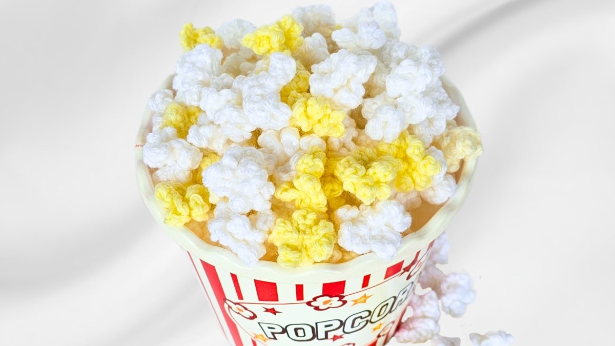 How to Crochet Popcorn - Step-by-Step Guide for Fun 3D Fake Popcorn