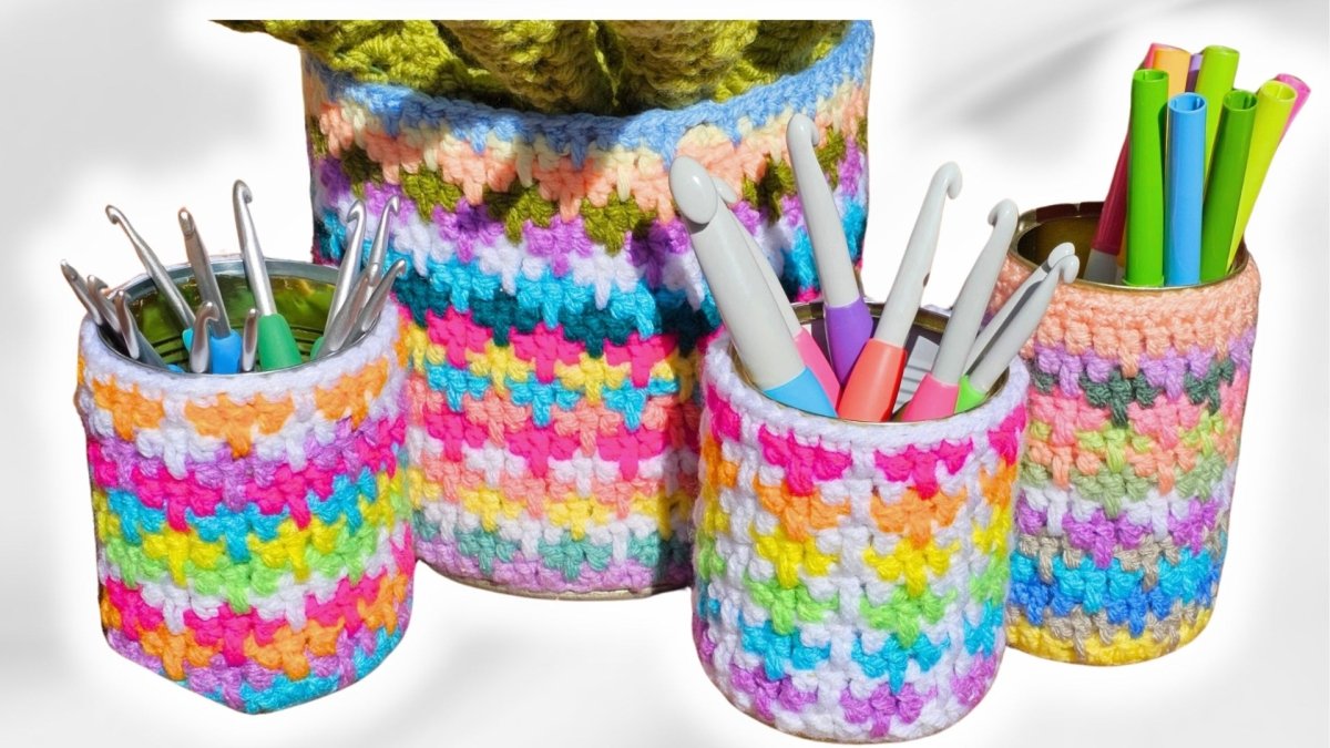 How to Crochet Speedy Granny Ruth Can Cozies – Easy & Fun DIY Storage