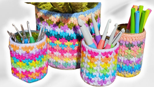 How to Crochet Speedy Granny Ruth Can Cozies – Easy & Fun DIY Storage - Secret Yarnery