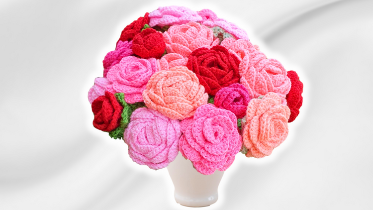 How-to-Make-a-Gorgeous-Ultimate-Crochet-Rose-Bouquet Secret Yarnery