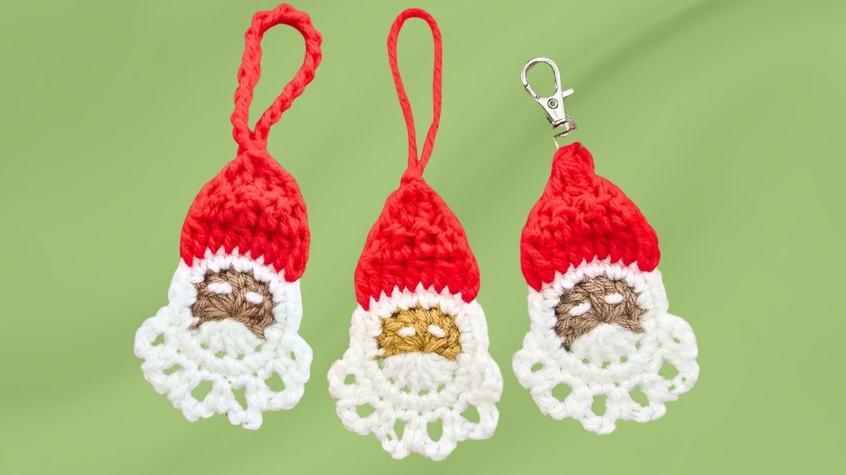 Easy Crochet Santa Ornaments: Perfect Gift Tags, Keychains, or Decor!