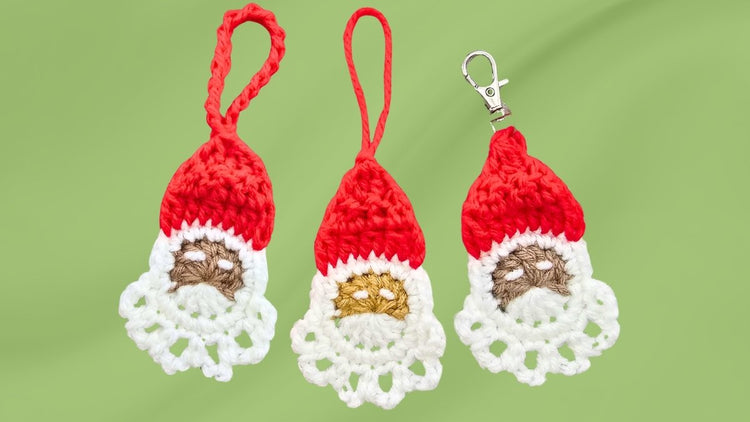 Easy Crochet Santa Ornaments: Perfect Gift Tags, Keychains, or Decor! - Secret Yarnery