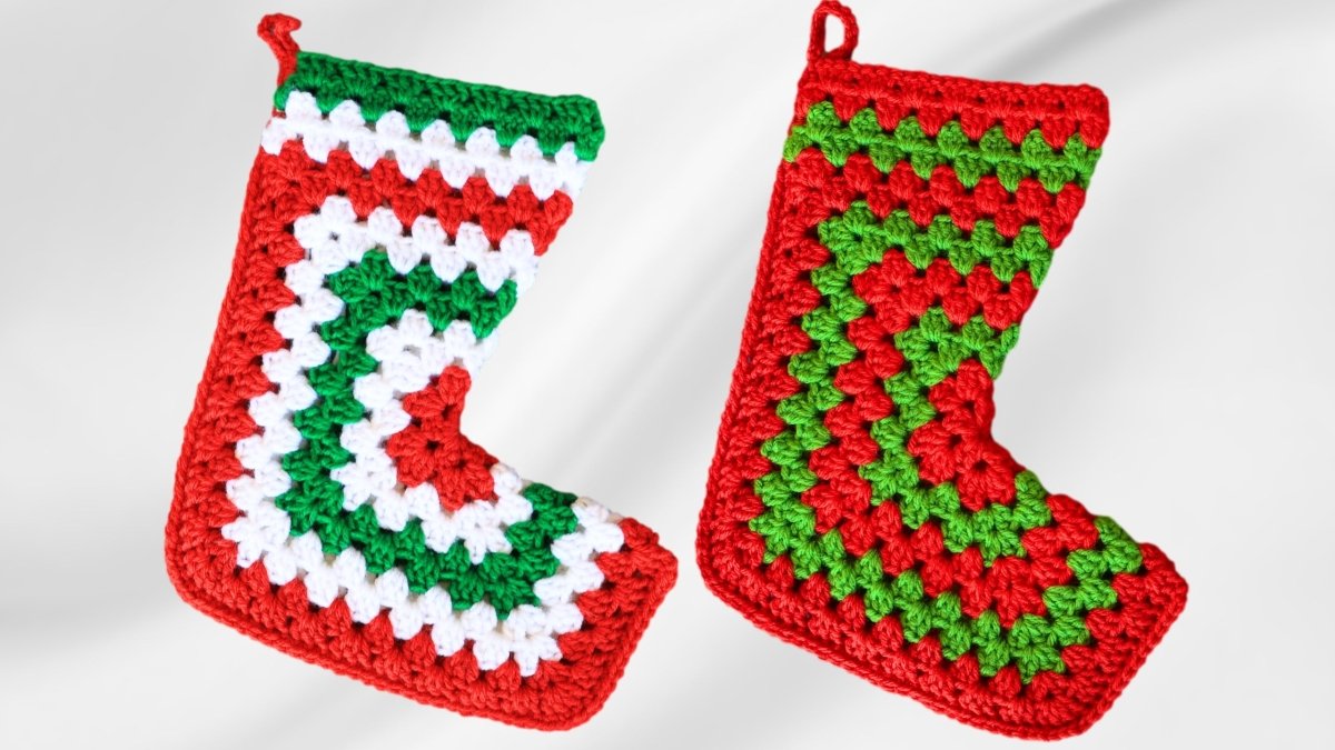 Easiest Crochet Granny Square Stocking Pattern for Christmas