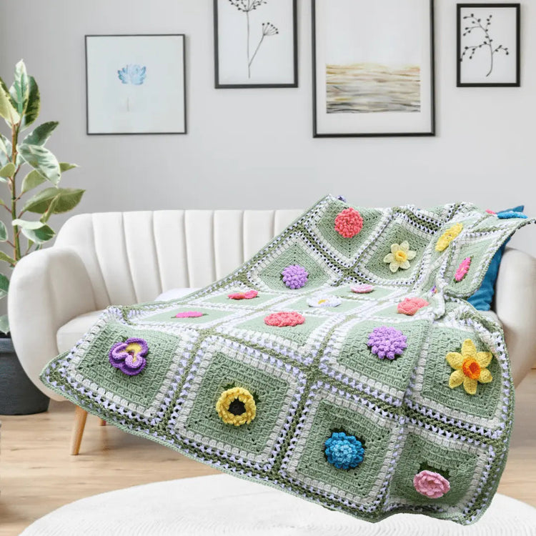 How-to-Join-Granny-Square-Crochet-Flowers-for-a-Stunning-DIY-Blanket Secret Yarnery