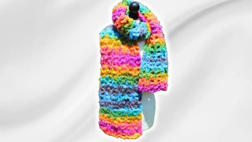 Fastest Easy Crochet Scarf: DIY Rainbow with Bulky Yarn - Secret Yarnery