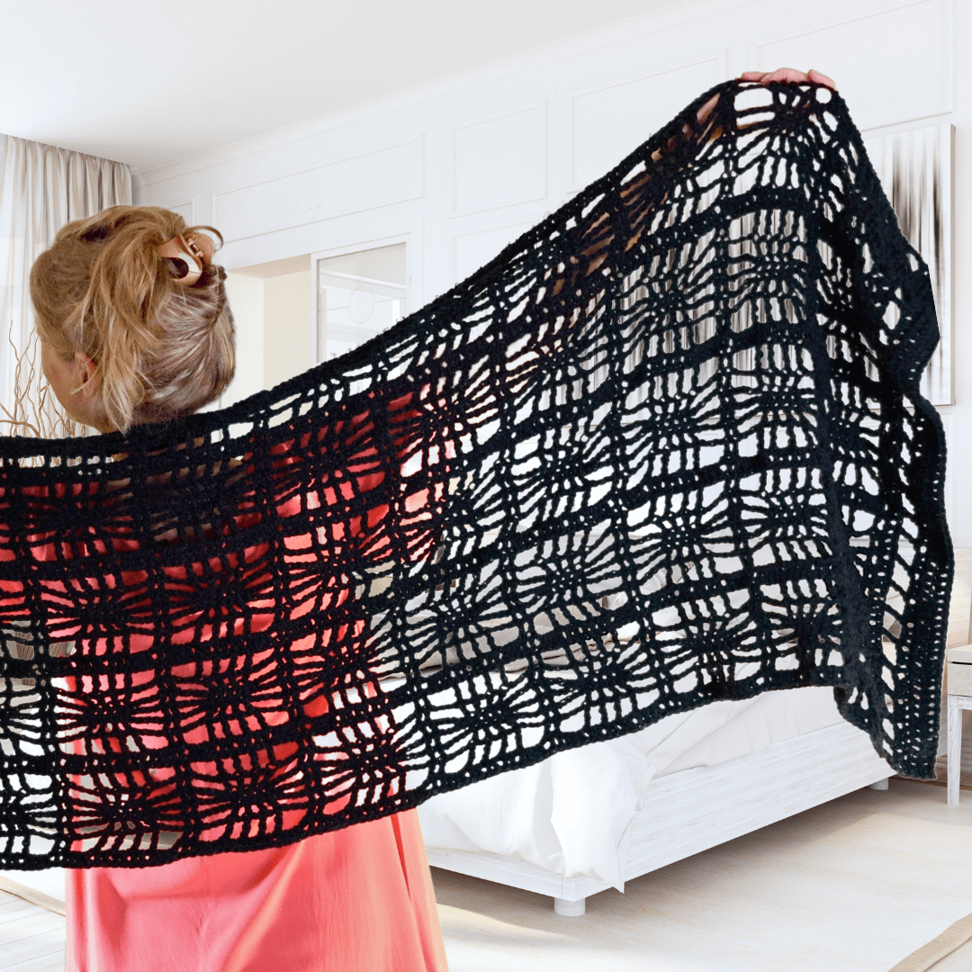 Web'oween Lacy Rectangular Shawl