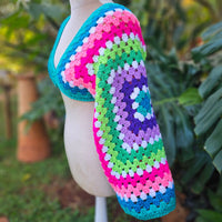 Modern Two Granny Square Cropped Sweater Secret Yarnery