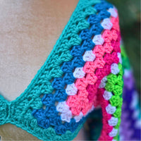 Modern Two Granny Square Cropped Sweater Secret Yarnery