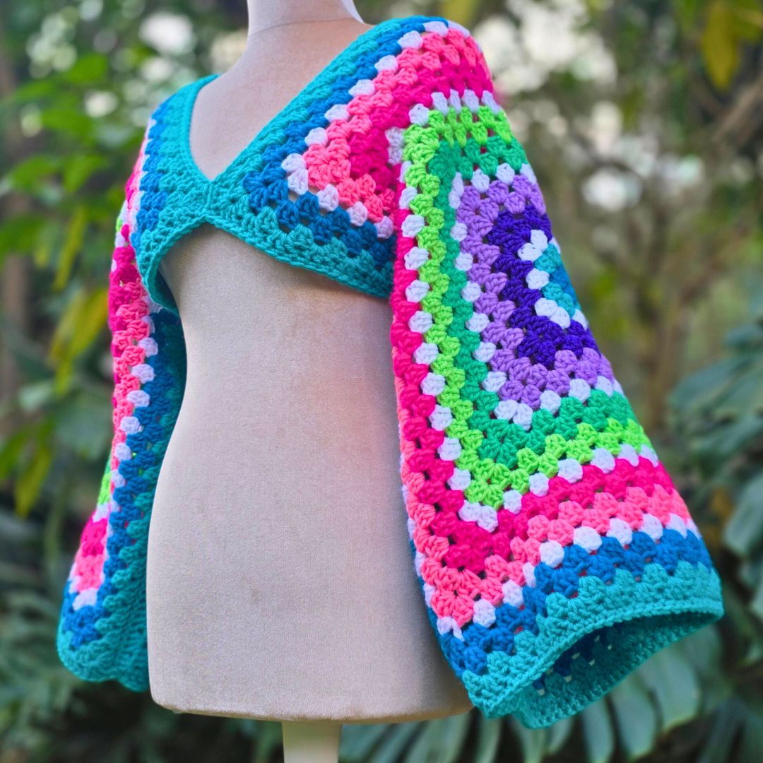 Modern Two Granny Square Cropped Sweater Secret Yarnery