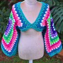 Modern Two Granny Square Cropped Sweater Secret Yarnery