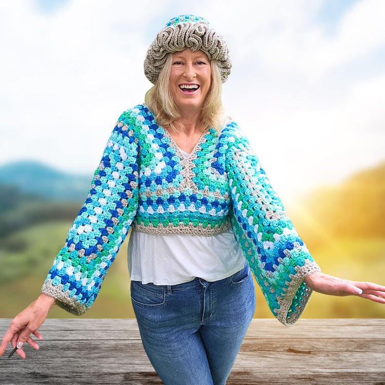 Two Granny Square Pullover Sweater Secret Yarnery