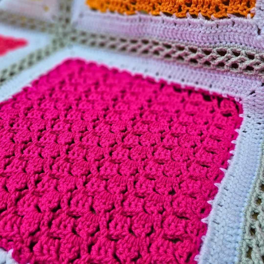 Pin Curl Granny Square – Part 2 - Secret Stitches Blanket Pattern Secret Yarnery
