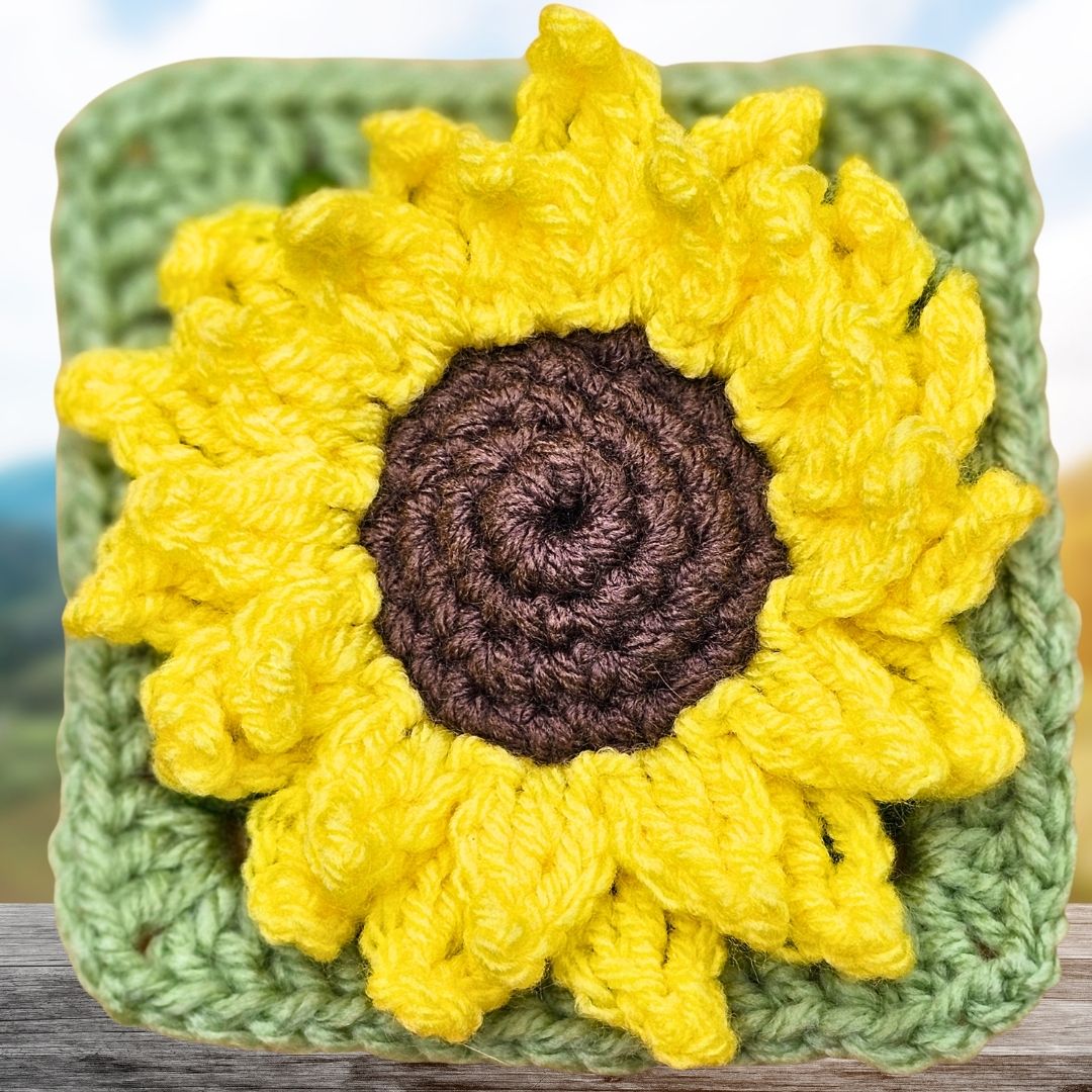 3D Crochet Sunflower Granny Square – Beautiful and Easy Floral Pattern