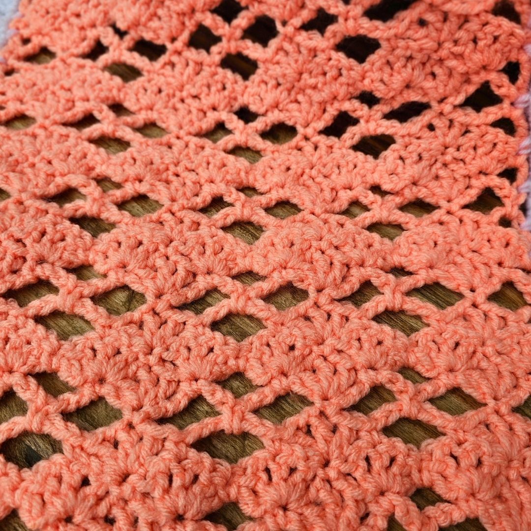 Diamond Trellis Square – Part 4 - Secret Stitches Blanket Pattern Secret Yarnery