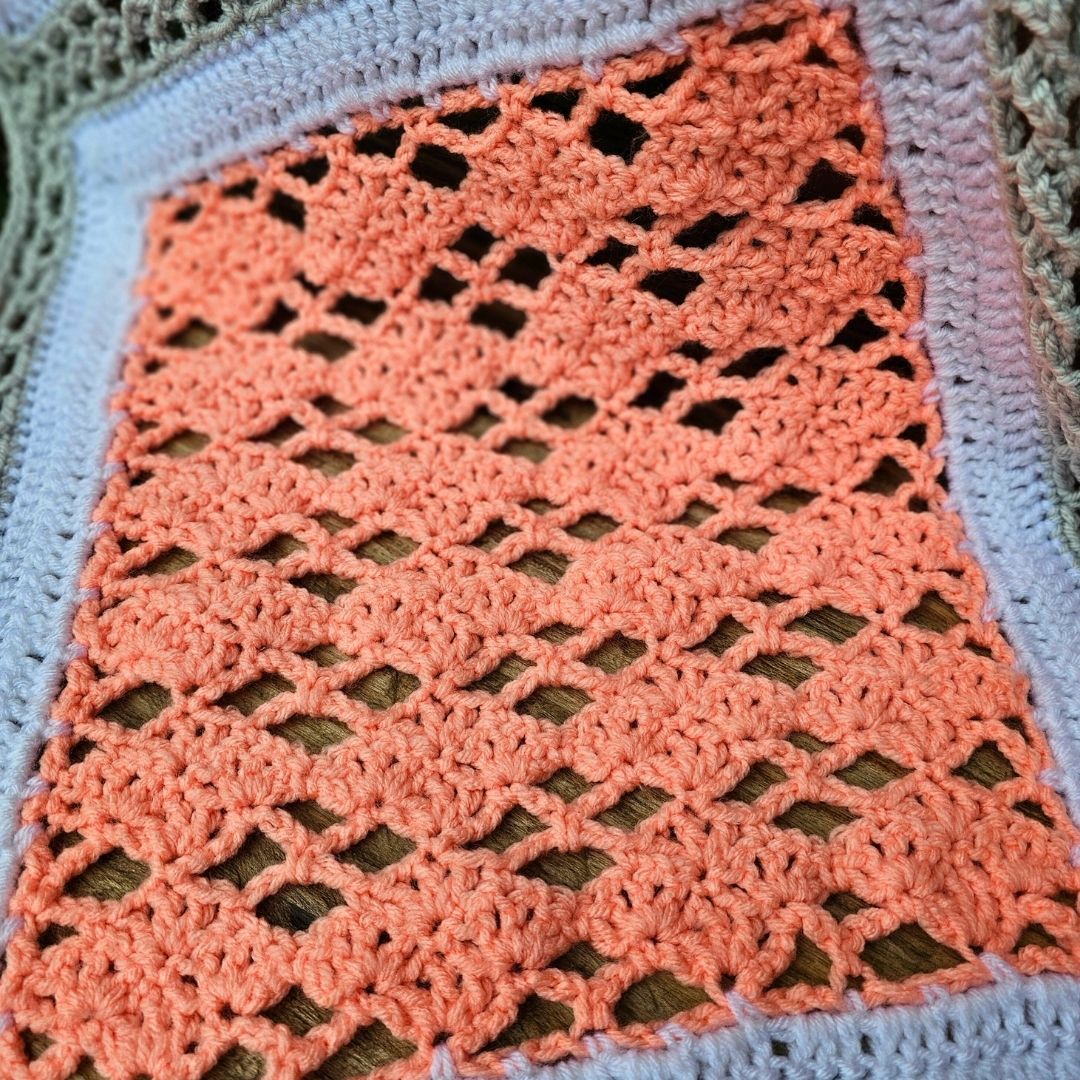 Diamond Trellis Square – Part 4 - Secret Stitches Blanket Pattern